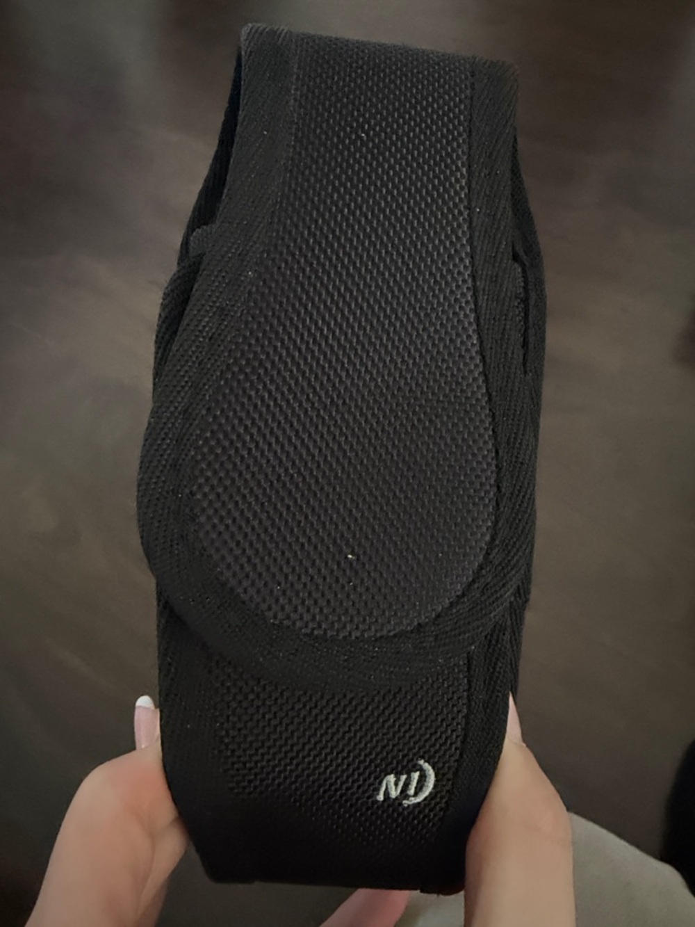 Black Compact Nylon Pouch with N Logo
